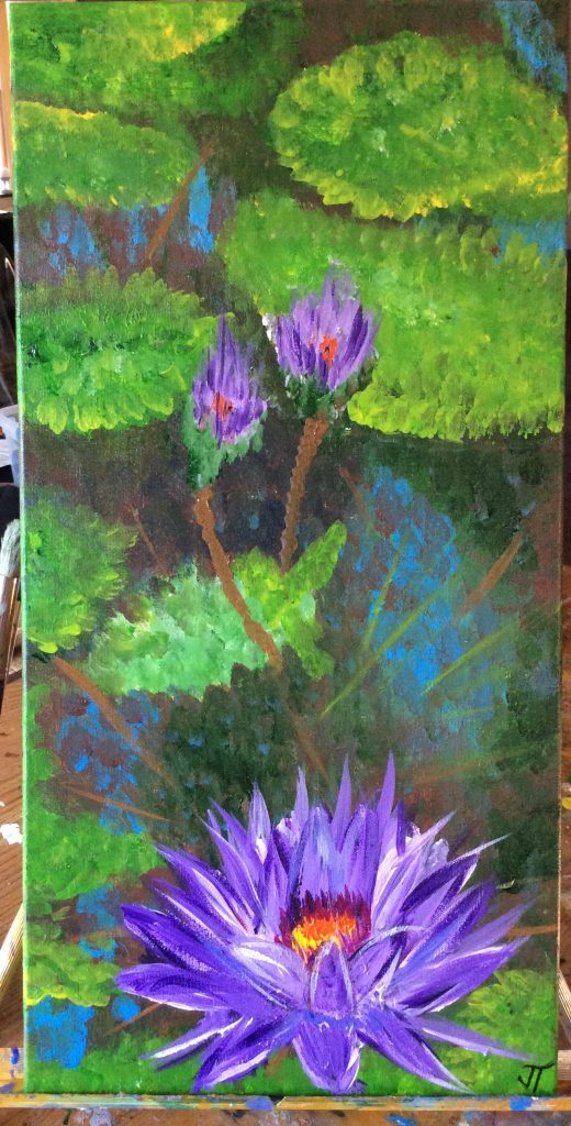 Purple Lotus Flower Painting