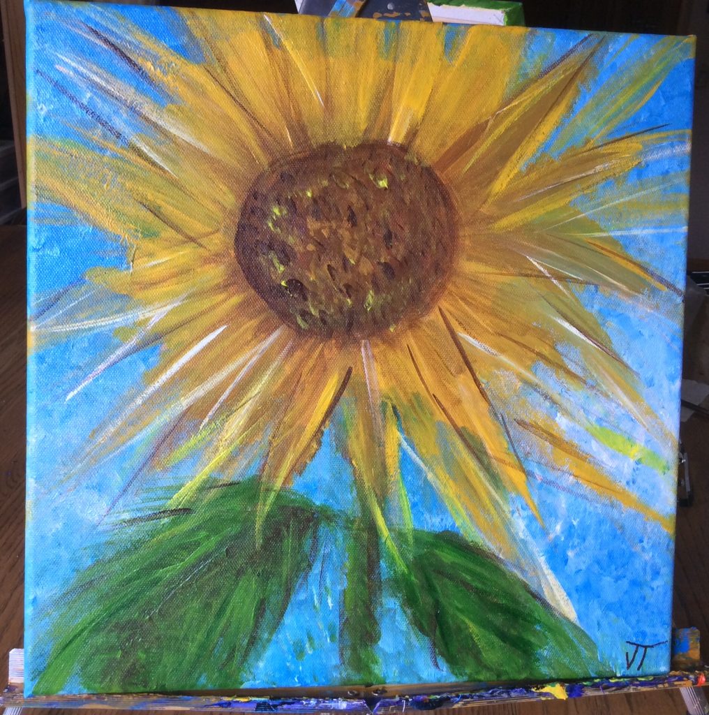 Pointy Sunflower Painting