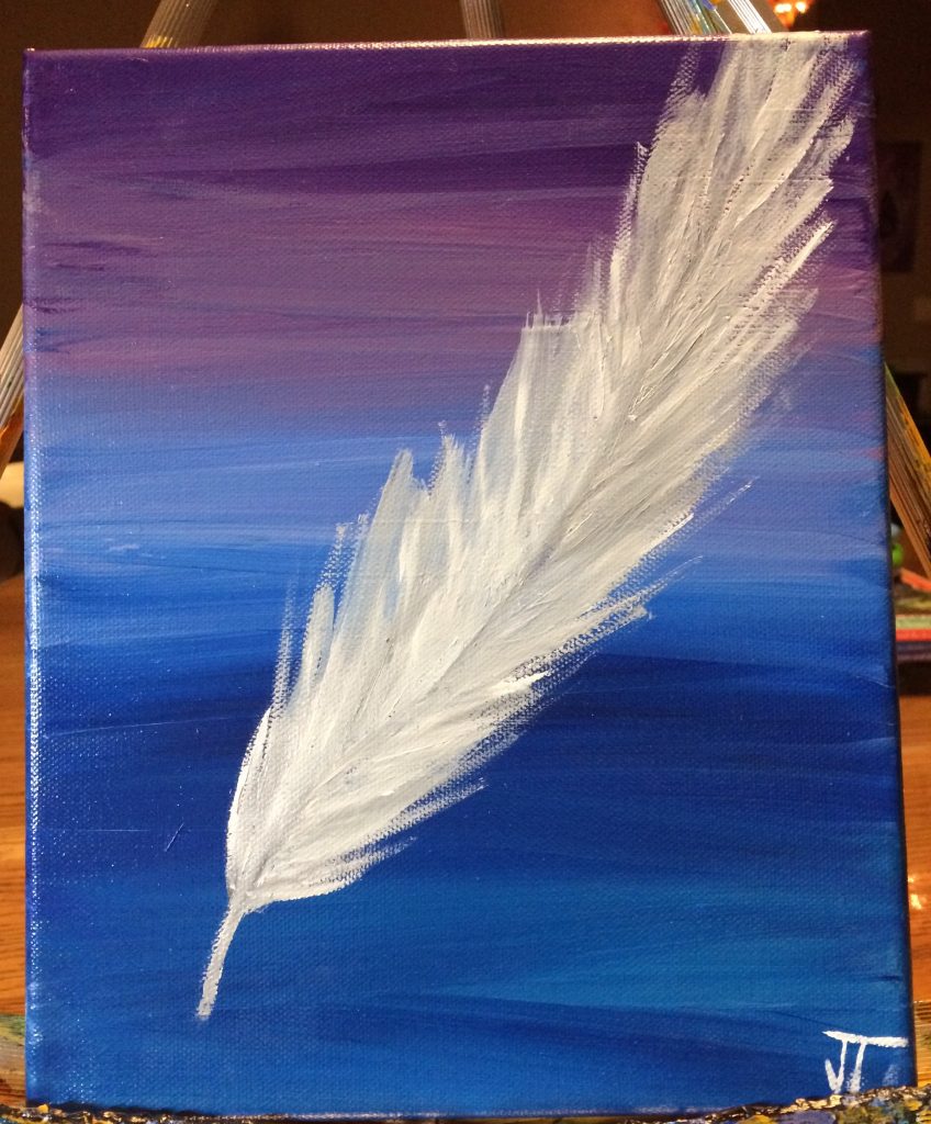 Angel White Feather Painting